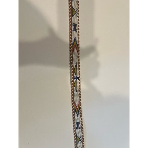 Native Beaded Leather Belt - Picture 2 of 8